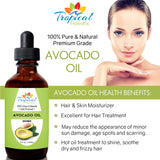 100% Pure Refined Avocado Oil 4 oz - Premium Natural Cold Pressed Oil - Best for Hair Growth, Face, Skin
