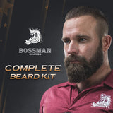 Bossman Complete Beard Kit - Made in USA - Beard Oil - Conditioner - Beard Balm - Comb - Mustache Wax -Stop Beard Itch - Grow Thicker (Magic)