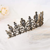 Boaccy Baroque Crowns Black Vintage Crystal Crowns for Wedding Queen Rhinestone Crowns Birthday Tiaras Hair Accessories for Women Girls