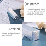 50 Pieces Empty Lip Gloss Boxes Holographic Lipstick Perfume Essential Oil Packaging Boxes with 50 Pieces Clear Shrinkable Film Shrink Wrap Film for DIY Lip Gloss Wrapping Small Gift Packaging