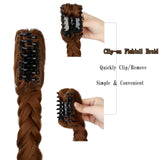 Hebelin 21" Ponytail Fishtail Braid Extension Long Clip on in Claw Clip Synthetic Ponytail Hairpieces Claw Jaw Braiding Hair