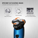 Electric Shaver 3D Rotary Razor for Men ,Wet and Dry IPX7 Waterproof Rechargeable with Pop-up Trimmer, Digital Indicator
