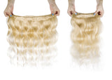 613 Blonde Hair Bundles Weft Unprocessed Brazilian Virgin Human Hair Weave Grade 7A Quality Brazilian Hair Extensions 10-24inch Weave Weft Thick Body Wave 22" / 22 inch #613 Bleach Blonde 100g