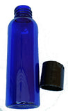 2 oz Plastic Bottles Blue Durable and Reuseable PET Plastic Qty 6 w/Smooth Black Disc Top Caps 2oz 60ml Plus Kraft Labels
