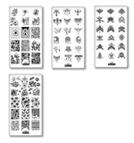 Geometric Texture Nail Plates Template 10Pcs Tassel Feather Animal Nail Image Plate French Style Nail Art Stamping Plates Collection Dream Datcher Flower Star Butterfly Manicure Print Tool