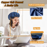 Sleep Caps Hair Bonnet for Woman NEWBEAU Night Caps for sleeping, Reversible with Elastic Band Sleep Caps Protecting Hair (2 Pack, 56CM)