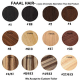 FAAAL 16" Clip in Human Hair Extensions Full Head 130g 7 Pieces 16 Clips Jet Black Double Weft Brazilian Real Remy Hair Extensions Thick Body Wave Silky (16" 130g, 1)