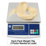14"Remy Human Hair Clip in Extensions for Women Thick to Ends Bleach Blonde(#613) 6Pieces 70grams/2.45oz