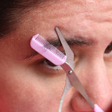 Home-X Eyebrow Trimming Scissor with Attachable Grooming Comb