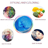 2 Colors Hair Color WAX, Silver Grey Blue Instant Hair Dye Wax, Natural Temporary Hair Color for Men and Women, Party, Daily Use, Cosplay