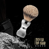 Eminent Shaving Badger Hair Mens Shaving Brush Barber Salon Men Facial Beard Cleaning Shaving-Foam Razor Brush (Silver Tip Badger)