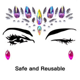 10 Sets Mermaid Face Gems Glitter - Rhinestone Rave Festival Face Jewels, Crystals Face Stickers, Eyes Face Body Jewels Stickers for Music Festivals Bohemian (Mermaid Tale)