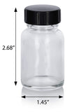 1 oz Clear Glass Wide Mouth Bottle with Phenolic Cap (6 pack) + Funnel