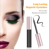 3D Mink Magnetic False Eyelashes with A Eyeliner, Fake Eyelashes Natural Look Eyelash Colorful Magnetic Lashes with Tweezer Long-lasting without Glue Faux Eyes Lashes 3 Pairs (green)