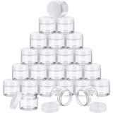 36 Packs Plastic Jars Round Clear Leak Proof Cosmetic Container Jars with Inner Liners and Black Lids for Lotions Ointments Travel Make Up Storage (2 oz, White)