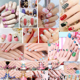 Nail Art Tools Decoration Manicure Kit Set 48 Sheet Water Nail Decals Stickers,5 Boxes Nail Beads Rhinestones Stone Gold Metal Studs,5 Nail File Sticks,5 Dotting Pen,Stamping Sponge Pusher