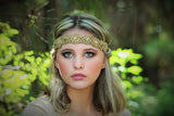 Bride Gold Champagne Crystal Rhinestone Diamond Headband Adjustable Non-slip Comfortable for Wedding