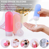 18Pcs Travel Bottles Set, REERON 3Oz Leak Proof Silicone Travel Containers TSA Approved, Refillable Toiletries Travel Tubes Accessorie & Spray Bottles & Cream Jars, For Cosmetic Shampoo Lotion Liquids