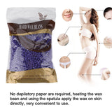 Wax Bean, 1000g/Bag No Strip Depilatory Arm Leg Hair Removal Hard Wax Waxing Beans Beauty Care(Purple)