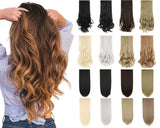 Clip in Hair Extensions Double Weft 20/23 in Straight Curly Wavy 4 PCS Set Thick Hairpiece Hair Accessories for Women Ladies Girls
