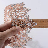 S SNUOY Full Round Crystal Queen Crown Rose Gold Rhinestone Bridal Tiara Headband Pageant Prom Wedding Hair Jewelry
