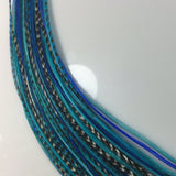 5 Feathers In Total 7"-10" in Length Ocean Blue Feathers Bonded At the Tip for Hair Extension Salon Quality Feathers