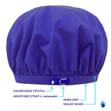 TURBELLA SHOWER TURBAN The Only Waterproof Breathable Shower Caps For Women That Wick Humidity To Keep Dry Hair Styled | Adjustable | Non-Slip Grip | Luxury Swarovski crystal | Made in USA | Gift Box
