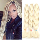 Jumbo Braids Colorful Synthetic Kanekalon Hair Extensions for DIY Crochet Box Braiding Blond 3Pcs 100g/Pcs 24Inches