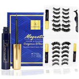 12 Pairs 3D Magnetic Eyelashes Kit With 3 Tubes Of Magnetic Eyeliner Magnetic Lashliner For Use with Magnetic False Lashes Natural Look,Easier To Use Than Traditional Magnetic Eyelashes No Glue Needed