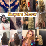 Clip in Hair Extensions 3Pcs 8Clips Curly Wavy Thick Full Head Double Weft Clip on Synthetic Hair Extension Wavy Hairpieces for Women Ginger Brown Mix Bleach Blonde 18"-24"