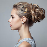 30 Pieces Double Grip Hair Clips Metal Snap Hair Barrettes for Women Girls Hair Making (Black and Gold)