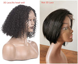 13x4 Curly Bob Wig Lace Front Human Hair Wigs Middle Part Human Lace Glueless Curly Wigs with Baby Hair Pre-Plucked for Women 150% Density (12 inches)