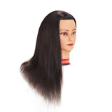 20-22" 100% Human Hair Mannequin Head Training Head Cosmetology Manikin Head Doll Head With Free Clamp (natural black)