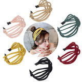 6 Pack Women Plain Black Red Yellow Green Cloth Fabric Covered Wide Hard Headbands Elastic Stretchy Hairbands Hair Clasps Holder Crown Headwrap Tiara Fascinators Headpiece Accessories