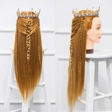 Mannequin Head Hair Styling Training Head Braiding Manikin Cosmetology Doll Head with stand, Synthetic Fiber Hair 26 inches HX2701