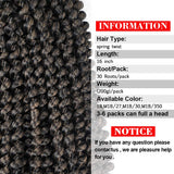 1 Pack Spring Twist Ombre Colors Crochet Braids Synthetic Braiding Hair Extensions Low Temperature Fiber (1 pcs 16 inch, M1B 27)