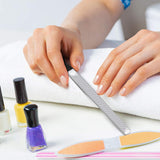 12 Pieces 4 Sides Stainless Steel Nail File Metal Diamond File, 2 Size Metal File Buffer Fingernails Toenails Manicure Files for Men Women Salon Home Office and Travel