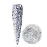 28g/Box Silver Gray Shine Glitter Hexagon Sequins Paillette Dip Powder Nails Dipping Nails Long-lasting Nails No UV Light Needed (HJ-ND064B-No.133)