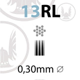 Viking Ink USA - 13 ROUND LINER (0.30mm) - Sterile and disposable tattoo cartridges - Box of 10 units