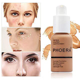 3 Pack Liquid Foundation,Matte Oil Control Concealer Foundation Cream,PHOERA Long Lasting Waterproof Matte Liquid Foundation for Women Girls (104 Buff Beige-30ml)