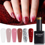 MIZHSE Nail Gel Polish Kit 15ml x 6 Colors Gel Nails Neon Gel Polish Starter Set Soak Off UV LED Gel
