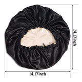 Satin Bonnet Sleep Bonnet Cap, 3 Pcs Double Layer Reversible Adjustable Satin Cap for Sleeping Hair Bonnet