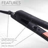 Herstyler Titanium Hair Straightener - 1.5 Inch Flat Iron with Rose Gold Titanium Plates - Enticing Dual Voltage Flat Iron for Silky Hair