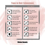 Vivien Tape in Hair Extensions Human Hair, 20inch 50g 20pcs Ombre Chocolate Brown to Caramel Blonde Tape Hair Extensions Long Seamless Tape in Real Human Hair Extensions Dark Brown