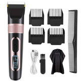 Hair Clippers for Men Professional Cordless Hair Trimmer Rechargeable Mens Haircut Grooming Set with LED Display and 4 Guide Combs for Heads, Beards，all Body Grooming Kit