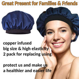 Sleep Caps Hair Bonnet for Woman NEWBEAU Night Caps for sleeping, Reversible with Elastic Band Sleep Caps Protecting Hair (2 Pack, 56CM)