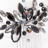 Yean Decorative Black Hair Comb Baroque Rhinestones Hair Accessories Headpiece for Women and Girls