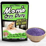 Mom’s Off Duty Bath Soak – Purple Bath Salts Luxury Bath Funny Girlfriend Gifts For Best Friends Bath And Body Gifts For Women Mediterranean Sea Salts Ladies Night Gifts Funny Mother’s Day Spa Gifts