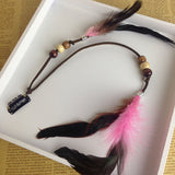 Set of 6 Handmade Boho Hippie Hair Extensions with Feather Clip Comb Hairpin Headdress DIY Accessories for Women Lady