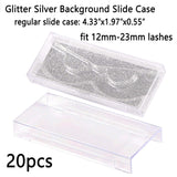 20pcs Regular Slide (Silver Background) Eyelash Case for Strip False Eyelashes